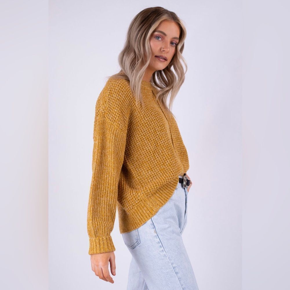 Dreamers Chunky Knitted Yellow pink  Sweater Size M/L
